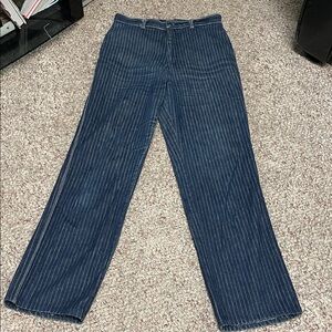 Vintage 80s “entree” blue denim  Pinstripe high rise jeans